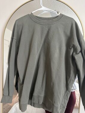 lululemon athletica Olive-Green Relaxed Crewneck Sweatshirt